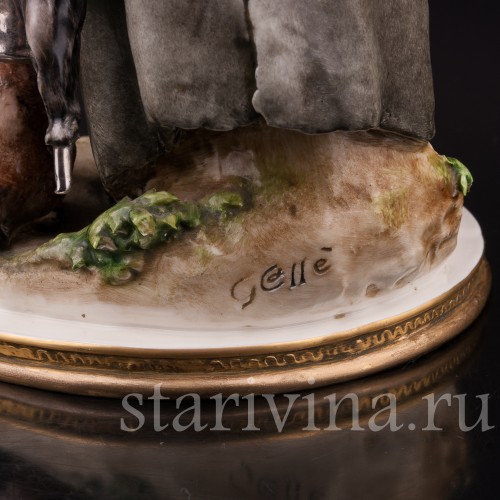 Фарфоровая композиция Странник и собака, Giuseppe Cappe, Италия, 1962 г.