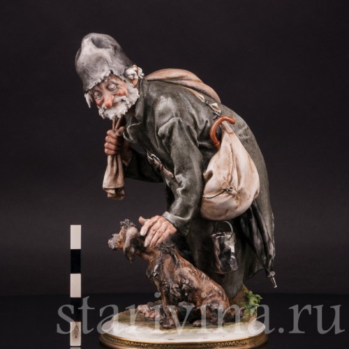 Фарфоровая композиция Странник и собака, Giuseppe Cappe, Италия, 1962 г.