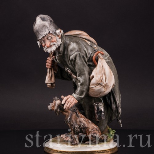Фарфоровая композиция Странник и собака, Giuseppe Cappe, Италия, 1962 г.