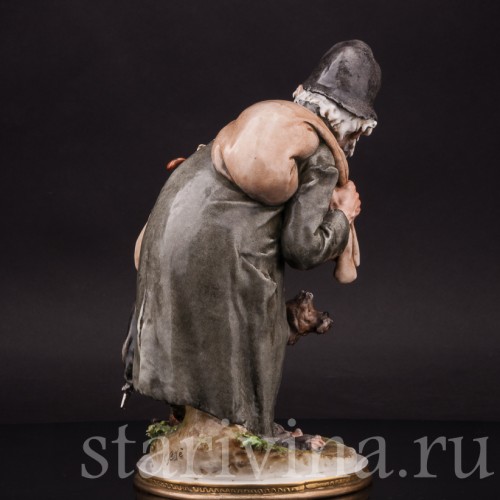 Фарфоровая композиция Странник и собака, Giuseppe Cappe, Италия, 1962 г.