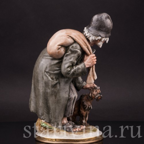 Фарфоровая композиция Странник и собака, Giuseppe Cappe, Италия, 1962 г.