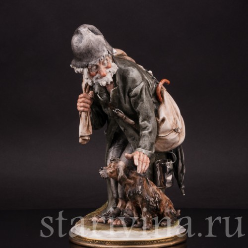 Фарфоровая композиция Странник и собака, Giuseppe Cappe, Италия, 1962 г.