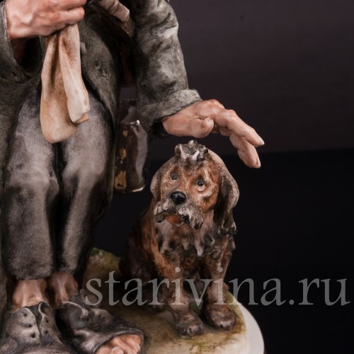 Фарфоровая композиция Странник и собака, Giuseppe Cappe, Италия, 1962 г.