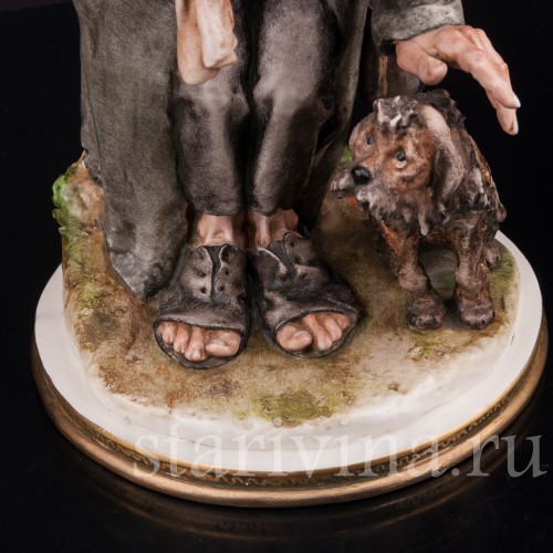 Фарфоровая композиция Странник и собака, Giuseppe Cappe, Италия, 1962 г.