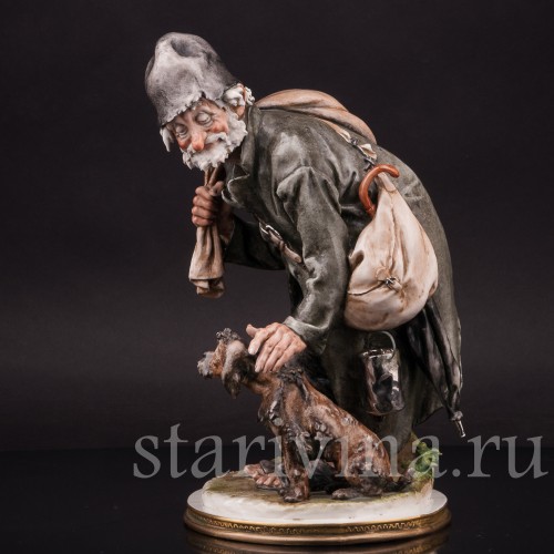 Фарфоровая композиция Странник и собака, Giuseppe Cappe, Италия, 1962 г.