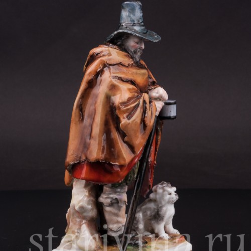 Фигурка из фарфора Странник с собачкой Ernst Bohne Sohne, Германия, пер. пол. 20 в.