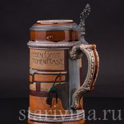 Старинная пивная кружка Песня без слов, 1/2 л, J.P. Thewalt, Германия, кон. 19 - нач. 20 вв.