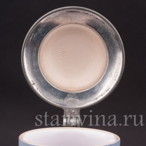 Старинная пивная кружка Встреча на дороге, 1/2 л, Hauber & Reuther, Германия, 1876 - 1910 гг.