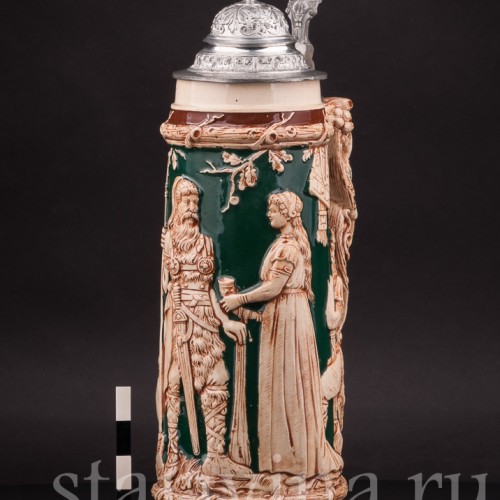 Старинный пивной кувшин Древние германцы, 1.5 л, Matthias Girmscheid, Германия, кон. 19 - нач. 20 вв.