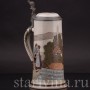 Старинная пивная кружка Сломанное колечко, 1/2 л, Marzi & Remy, Германия, нач. 20 в.