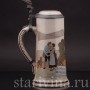 Старинная пивная кружка Сломанное колечко, 1/2 л, Marzi & Remy, Германия, нач. 20 в.