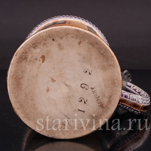 Уцененная пивная кружка Флиртующая пара, 1/2 л, J. W. Remy, Германия, 1890 - 1905 гг.