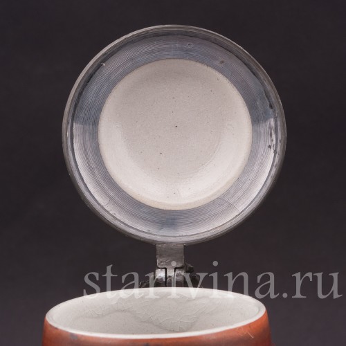 Старинная пивная кружка Влюбленные пастушки, 1/2 л, J. W. Remy, Германия, кон. 19 - нач. 20 вв.