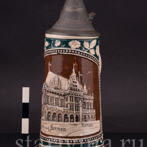 Старинная пивная кружка Привет из Бремена, 1/2 л, Германия, перв. пол. 20 в.