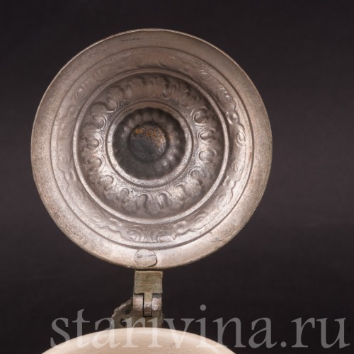 Уцененная пивная кружка Охотник с кружкой и трубкой, 1/2 л, Германия, перв. пол. 20 в.