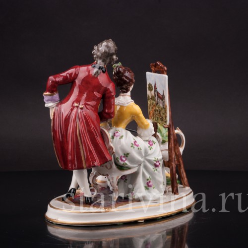 Композиция из фарфора Урок рисования, Ackermann & Fritze, Германия, 1908-51 гг.