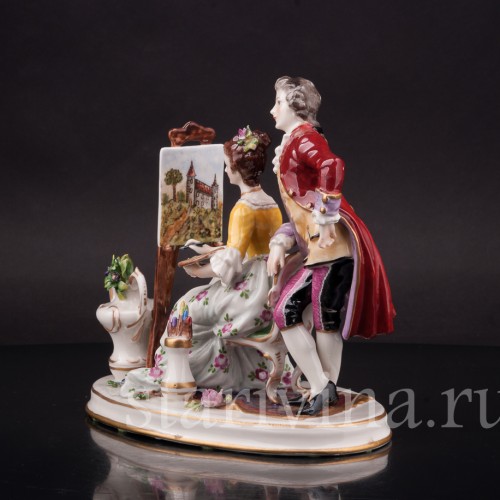 Композиция из фарфора Урок рисования, Ackermann & Fritze, Германия, 1908-51 гг.