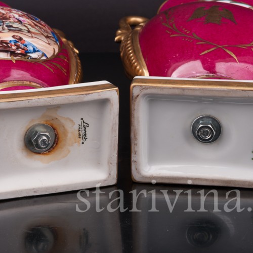 Декоративные вазы Военные триумфы Наполеона, Limoges, Франция, нач. 20 века.