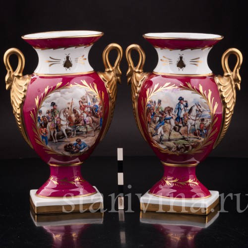 Декоративные вазы Военные триумфы Наполеона, Limoges, Франция, нач. 20 века.
