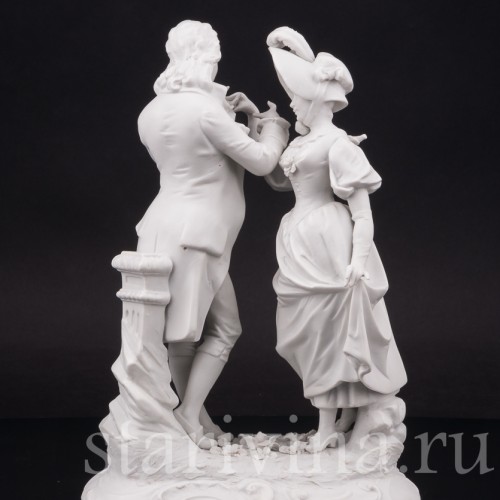Фарфоровая статуэтка Романтическая встреча, Volkstedt, Германия, 1894-1907 гг.