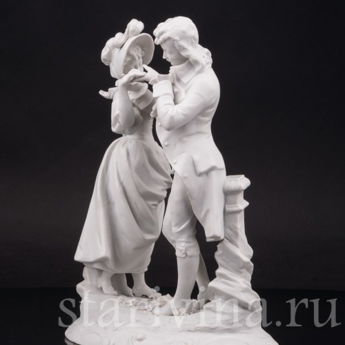 Фарфоровая статуэтка Романтическая встреча, Volkstedt, Германия, 1894-1907 гг.