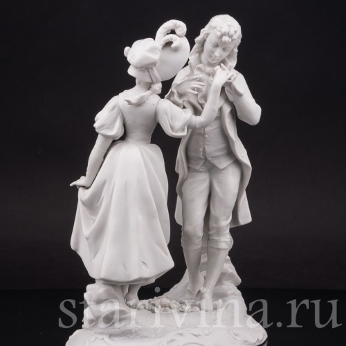 Фарфоровая статуэтка Романтическая встреча, Volkstedt, Германия, 1894-1907 гг.
