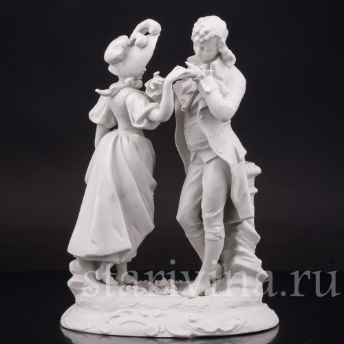 Фарфоровая статуэтка Романтическая встреча, Volkstedt, Германия, 1894-1907 гг.