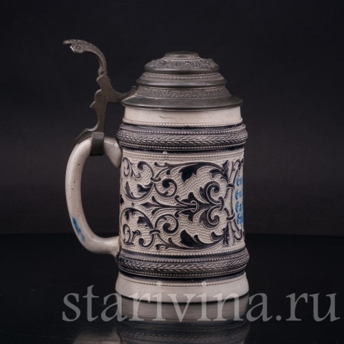 Старинная пивная кружка Полный кувшин, 1/2 л, Simon Peter Gerz, Германия, 1876-1886 гг.