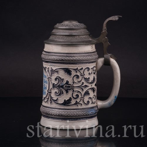 Старинная пивная кружка Полный кувшин, 1/2 л, Simon Peter Gerz, Германия, 1876-1886 гг.