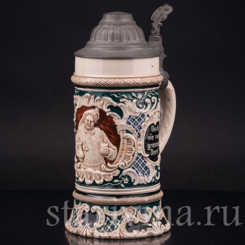 Старинная пивная кружка Фальстаф, 1/2 л, Reinhold Hanke, Германия, кон. 19 - нач. 20 вв.