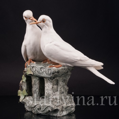 Фигурка птиц из фарфора Горлицы Tay, Италия, вт. пол. 20 в.