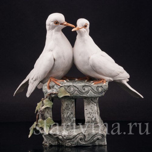 Фигурка птиц из фарфора Горлицы Tay, Италия, вт. пол. 20 в.