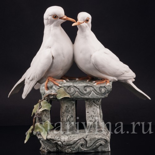 Фигурка птиц из фарфора Горлицы Tay, Италия, вт. пол. 20 в.
