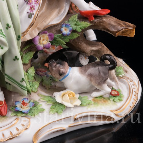 Фарфоровая композиция Пара у поваленного дерева, Richard Eckert & Co, Германия, 1908-12 гг.