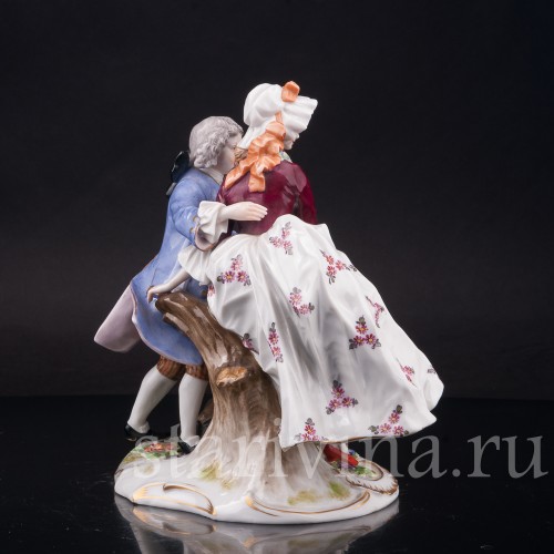 Фарфоровая композиция Пара у поваленного дерева, Richard Eckert & Co, Германия, 1908-12 гг.