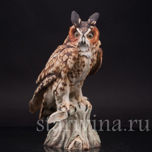 Фарфоровая статуэтка Ушастая сова Tay, Италия, вт. пол. 20 в.