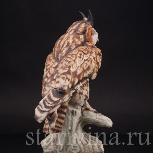 Фарфоровая статуэтка Ушастая сова Tay, Италия, вт. пол. 20 в.