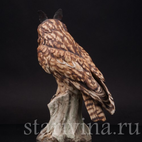 Фарфоровая статуэтка Ушастая сова Tay, Италия, вт. пол. 20 в.