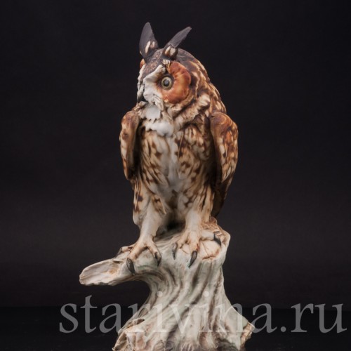 Фарфоровая статуэтка Ушастая сова Tay, Италия, вт. пол. 20 в.