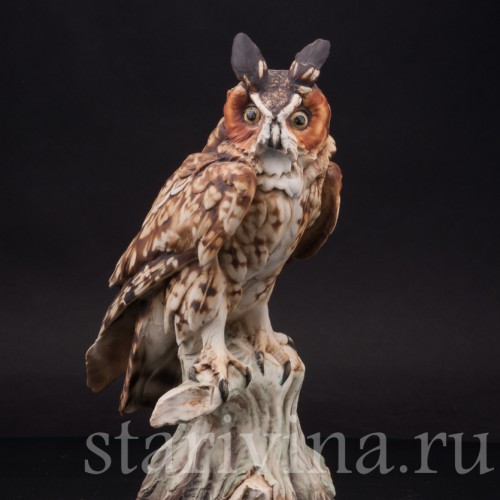 Фарфоровая статуэтка Ушастая сова Tay, Италия, вт. пол. 20 в.