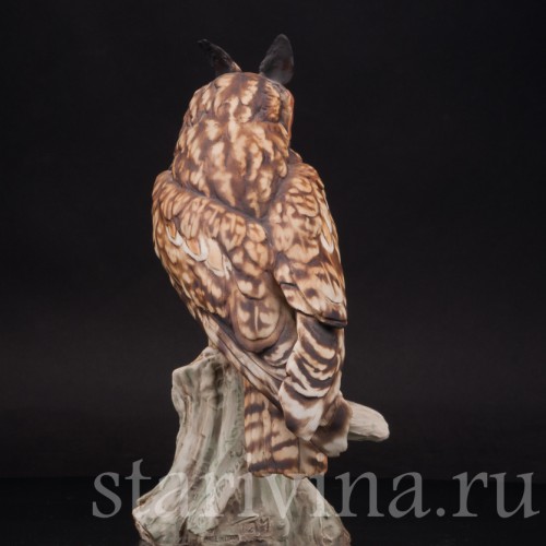 Фарфоровая статуэтка Ушастая сова Tay, Италия, вт. пол. 20 в.
