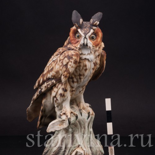 Фарфоровая статуэтка Ушастая сова Tay, Италия, вт. пол. 20 в.