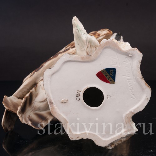 Фарфоровая статуэтка Ушастая сова Tay, Италия, вт. пол. 20 в.