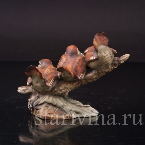 Фигурка из фарфора Три птенца на ветке, Tay, Италия, вт. пол. 20 в.