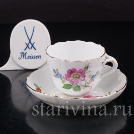 Кофейная пара Шиповник, Meissen, Германия, 1930-49 гг.