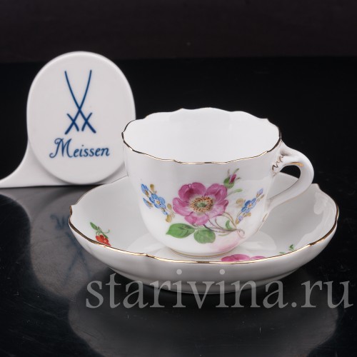 Кофейная пара Шиповник, Meissen, Германия, 1930-49 гг.