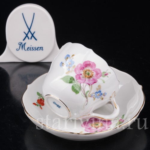 Кофейная пара Шиповник, Meissen, Германия, 1930-49 гг.