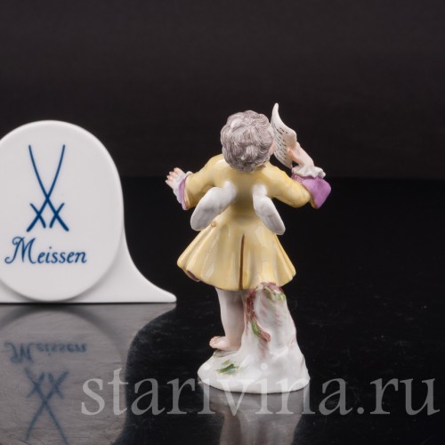 Фарфоровая статуэтка Певец, купиды в масках, миниатюра, Meissen, Германия, 1924-34 гг.