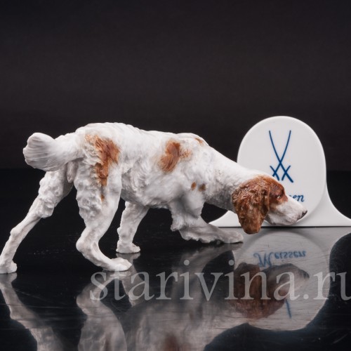 Фигурка собаки из фарфора Идущий сеттер, Meissen, Германия, нач. 20 в.