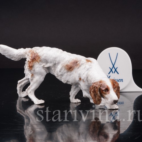 Фигурка собаки из фарфора Идущий сеттер, Meissen, Германия, нач. 20 в.